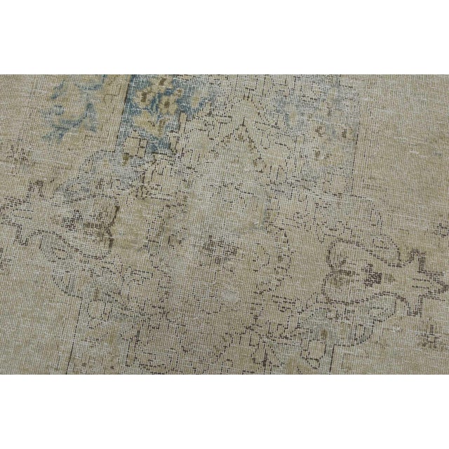 Beige Tabriz Rug 7’5” X 10’8” Beige Wool Vintage Distressed Hand-Knotted Carpet For Sale - Image 8 of 15