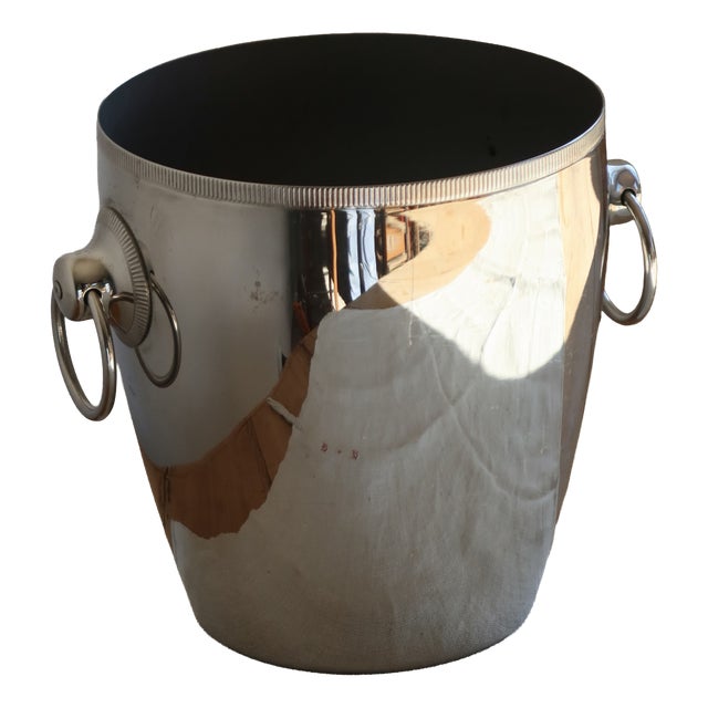 Vintage Silver-Plated Metal Champagne Bucket by Rémy Letang, 1970s For Sale
