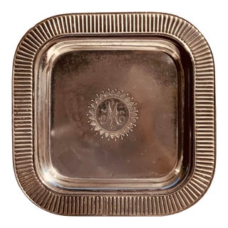 Antique Heavy English Silver Plate Tray For Sale
