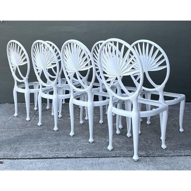 Vintage Palm Frond Cast Aluminum Dining Chairs - Set of 8 For Sale - Image 10 of 12