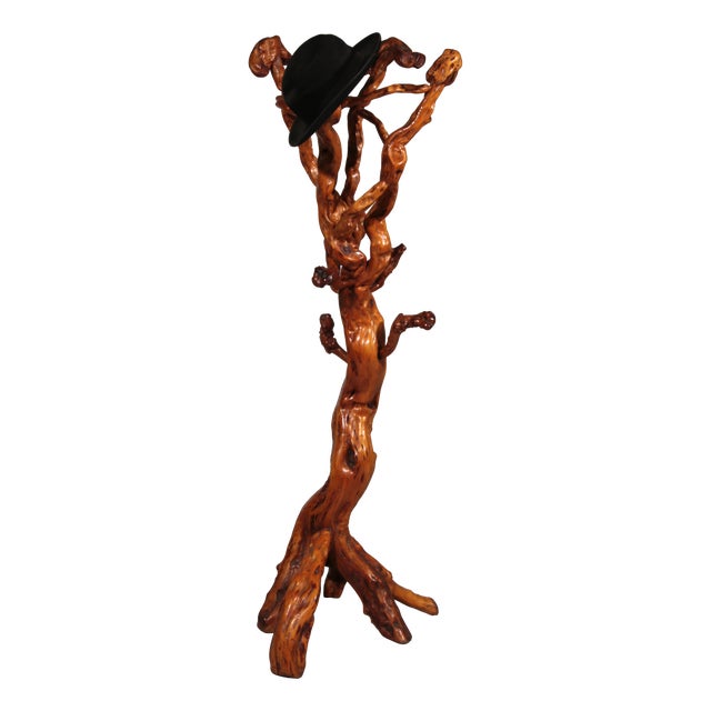 Sculptural Oak Coat Rack, Italy, 1960 For Sale
