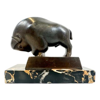 Art Deco French Bizon Figurine attributed to Pierre Blanc, 1930s For Sale