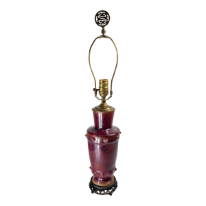 Mid-Century Chinese Style Flambe French or American Art Pottery Table Lamp