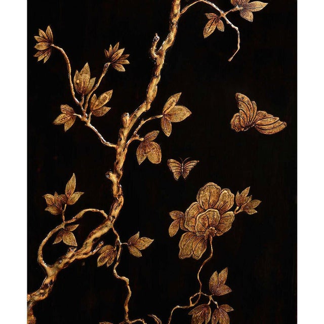 Brown Walnut Secretary Bookcase - Chinoiserie & Mirror Doors For Sale - Image 8 of 10