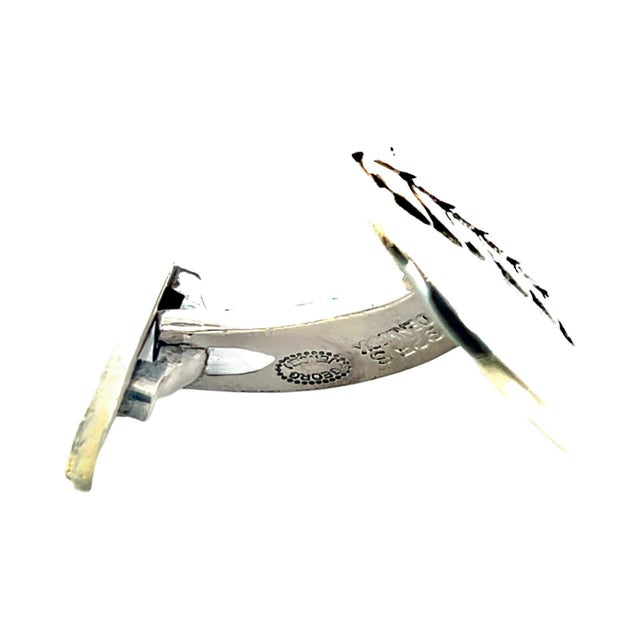 1990s Pair of Georg Jensen Estate Cufflinks Sterling Silver 18 Grams For Sale - Image 11 of 11