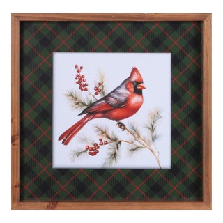 Framed Cardinal Print Wall Art 15.5"SQ For Sale