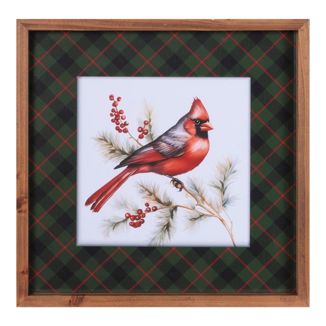 Framed Cardinal Print Wall Art 15.5"SQ For Sale