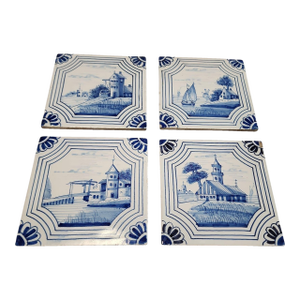 19th Century Delft Tiles - Set of Four