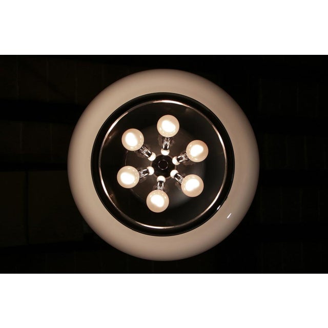 Mid-Century Italian Space Age Pendant Lamp in Glass and Steel from Mazzega, 1970s For Sale - Image 12 of 14