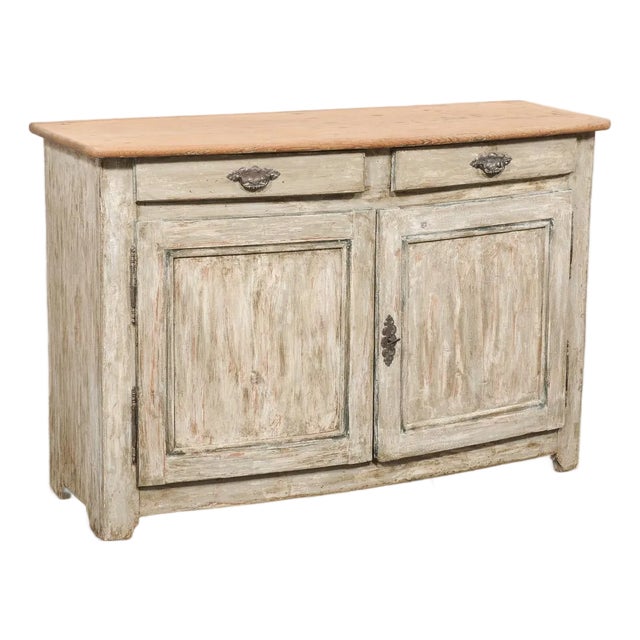 Swedish 19th Century Buffet W/ Softly Bowed Front For Sale