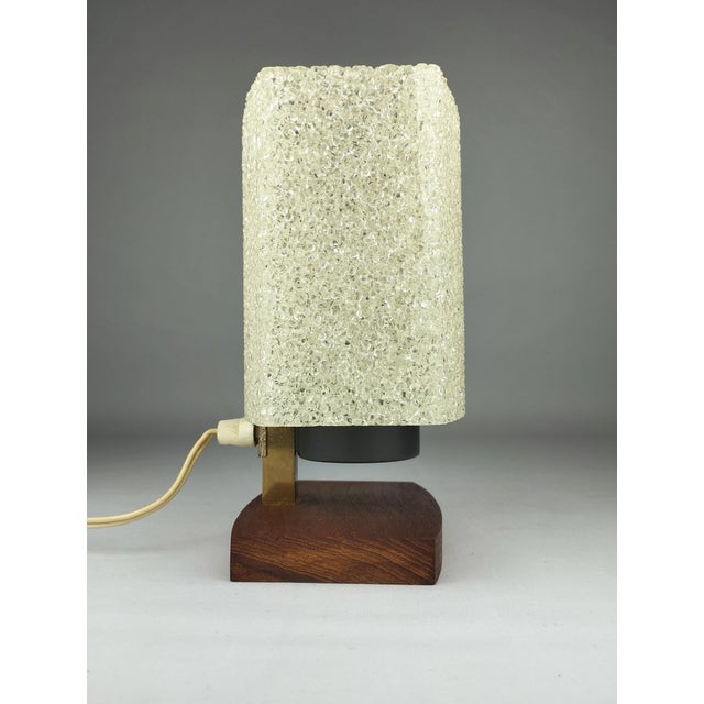 Mid-Century Modern Table Lamp in Acrylic Granules and Teak Wood, 1960s For Sale - Image 4 of 12