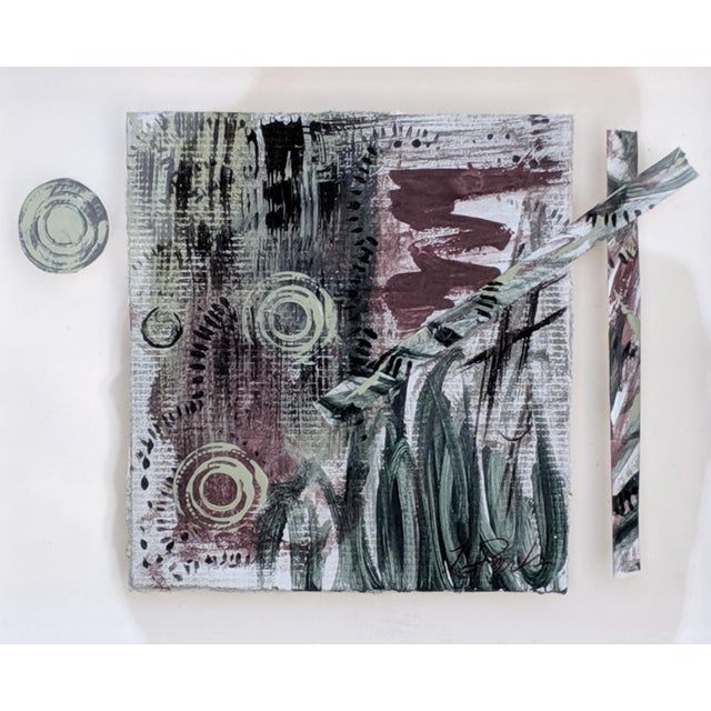 Original Contemporary Collage in Lucite Block Frame Signed For Sale - Image 9 of 12