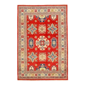 Red Color Fine Hand Knotted Kazak Rug