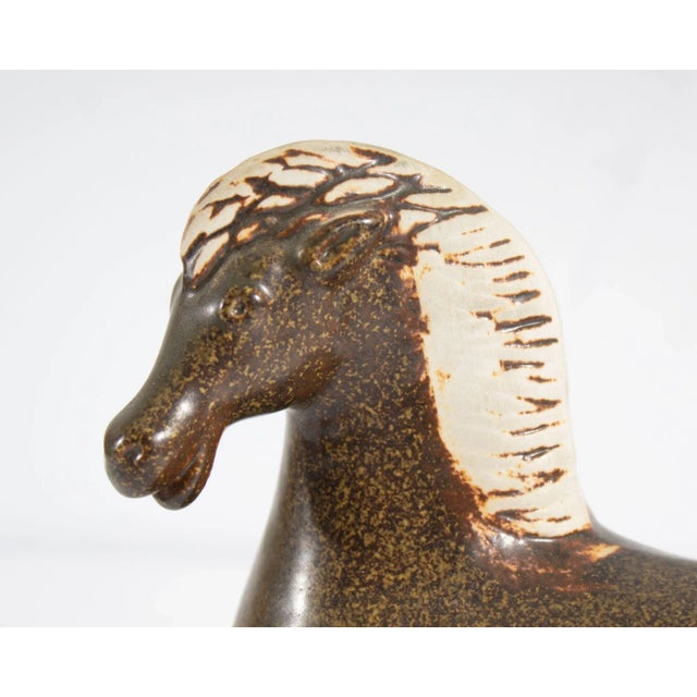 Gustavsberg Stig Lindberg Gustavsberg Brown Ceramic Horse For Sale - Image 4 of 10