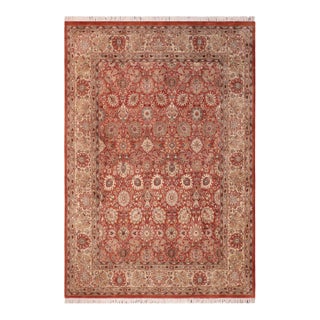 Shabby Chic 1990's Pak-Persian Rust/Beige Wool Rug - 8'1'' X 10'3'' For Sale