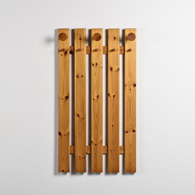 Mid-Century Modern Pine Wall Coat Rack from La Plagne Ski Resort, 1970s For Sale - Image 3 of 11