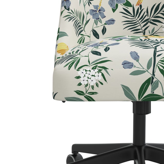 Textile Selby Office Chair in Belize Chinoiserie Cream For Sale - Image 7 of 8