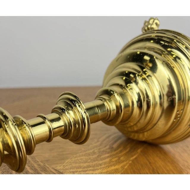 Vintage French Style Brass Gold Candleholders, Set of 2 For Sale - Image 11 of 18