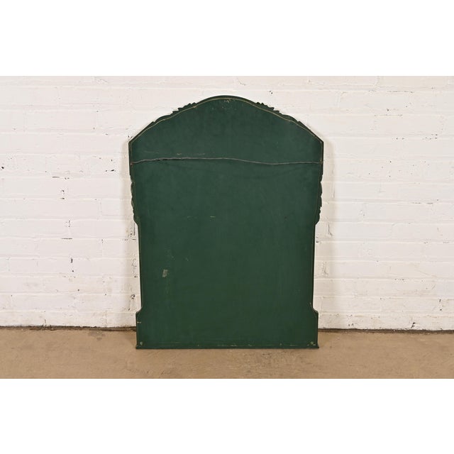 Stickley Brothers Antique Early American Country Cottage Green Lacquered Wall Mirror, Circa 1920s For Sale - Image 9 of 10