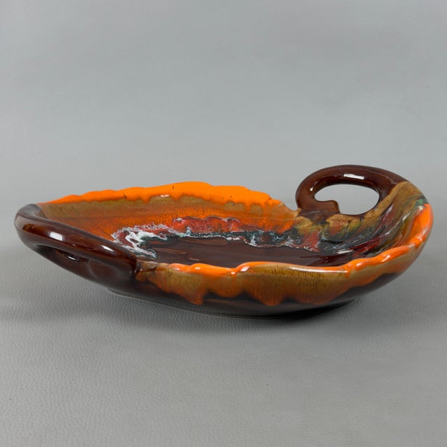 Majolica Centerpiece with Lava Effect Enamel from Vallauris, 1970s For Sale - Image 4 of 11