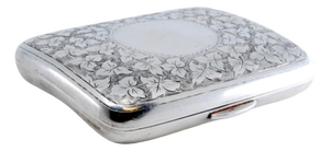 Silver Cigarette Case with Floral Motifs