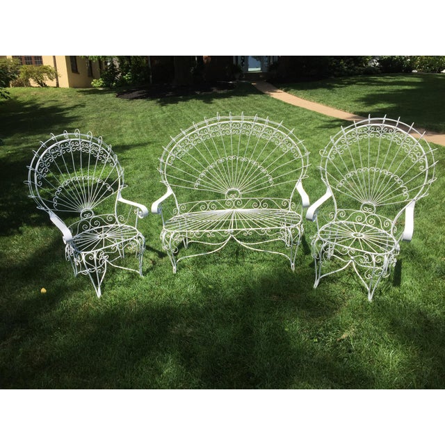 Vintage Wrought Iron Peacock Patio Chairs - Set of 3 ... (640 x 640 Pixel)