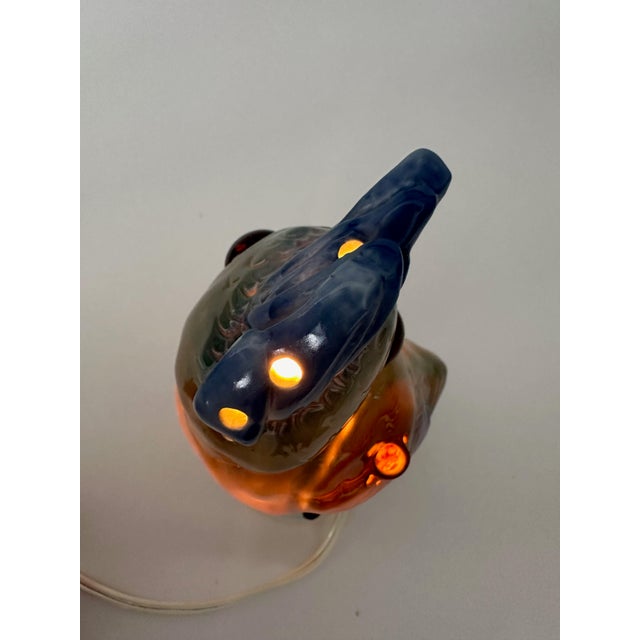 Blue Art Deco Perfume Parrot Lamp, 1920s For Sale - Image 8 of 11