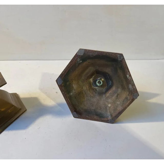 Vintage Church Altar Candlesticks in Brass, 1930s, Set of 2 For Sale - Image 6 of 8