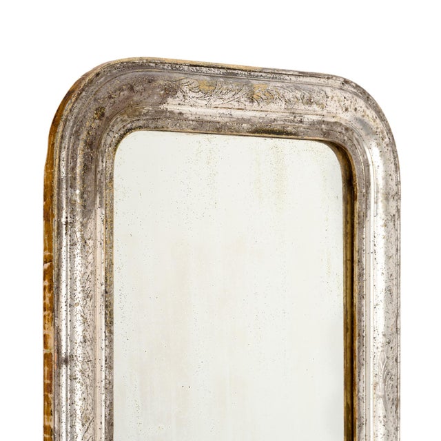 Silver Leaf, Petite Louis Philippe Period Mirror, Circa 1880 For Sale - Image 4 of 9