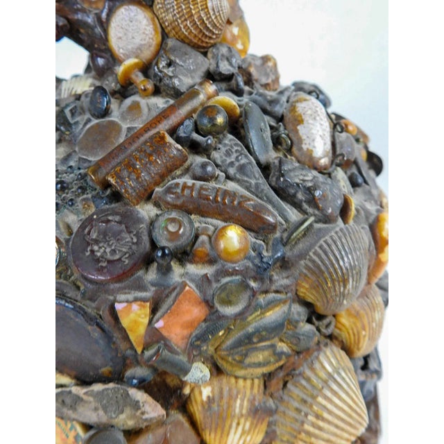 Metal Antique Early 20th Century Folk Art Found Object Memory Jug For Sale - Image 7 of 13