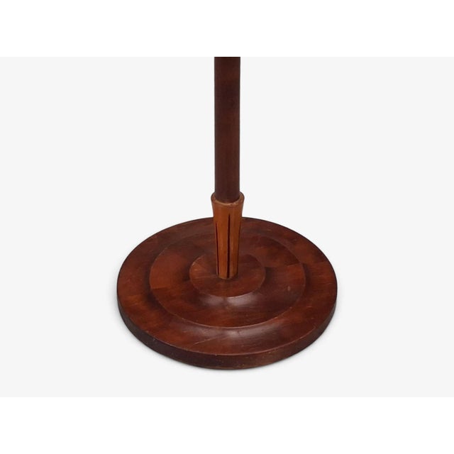 1950s Mid-Century Modern Double Shade Floor Lamp, Wood, Metal, Fabric For Sale - Image 11 of 13