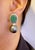 Bochic "Capri" Vintage Tahiti South Sea Pearl & Emerald Earrings 18K Gold & Silver For Sale - Image 17 of 18