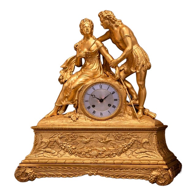 1830 French Artisan Louis Philippe Gold Bronze Clock-1 Pc For Sale