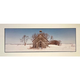 Maxwell Mackenzie, Everts Township Schoolhouse, Winter, Large Panoramic Color Photograph Signed, 1993 For Sale