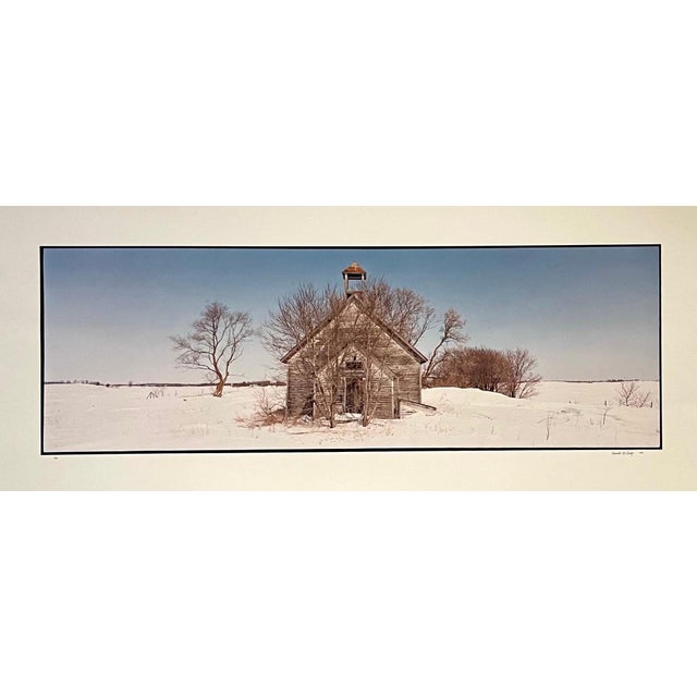 Maxwell Mackenzie, Everts Township Schoolhouse, Winter, Large Panoramic Color Photograph Signed, 1993 For Sale