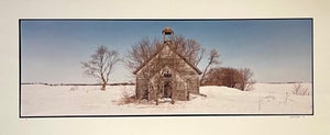 Maxwell Mackenzie, Everts Township Schoolhouse, Winter, Large Panoramic Color Photograph Signed, 1993