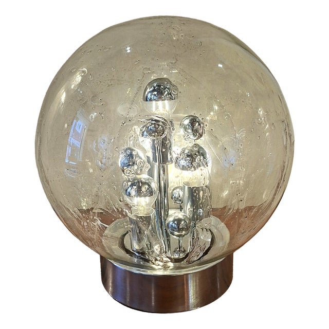 Hand Blown Bubble Glass Table Lamp from Doria Leuchten, 1970s For Sale