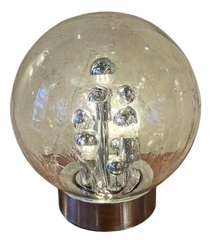 Hand Blown Bubble Glass Table Lamp from Doria Leuchten, 1970s
