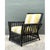 Vintage Stick Rattan Lounge Chair in Ralph Lauren Cabana Stripe For Sale - Image 10 of 12