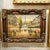 Beautiful wall art on premium cotton fabric, hand-painted featuring a lively Parisian street scene with the Eiffel Tower...