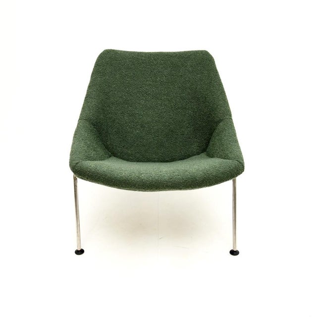 Set of Vintage Oyster Armchair and Ottoman from Artifort, 1980s, Set of 2 For Sale - Image 6 of 10