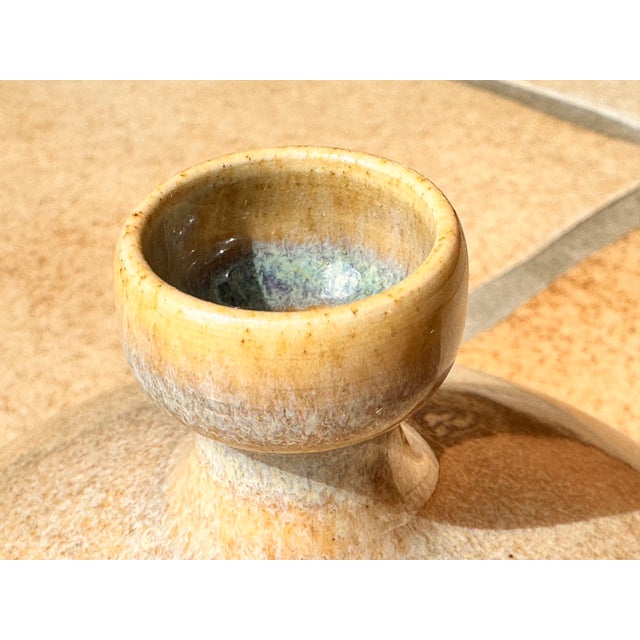 Studio Ceramic Vase with Blue Accents, Germany, 1970s For Sale - Image 6 of 11
