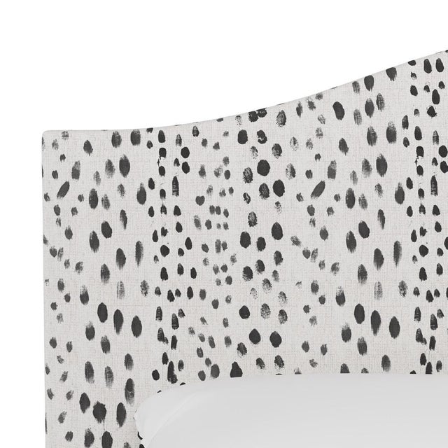 King Camelback Bed in Linen Leopard Ink For Sale - Image 4 of 6
