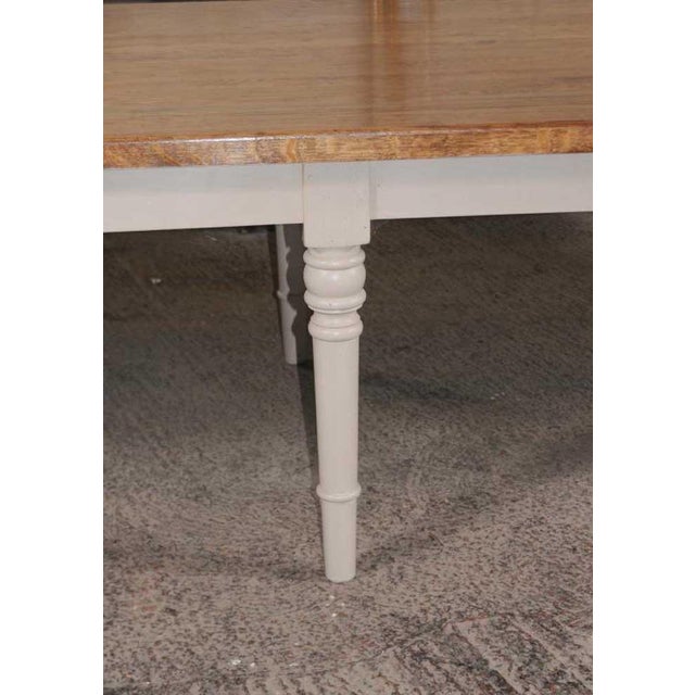 Gold Oak Refectory Dining Table with Painted Base For Sale - Image 8 of 10