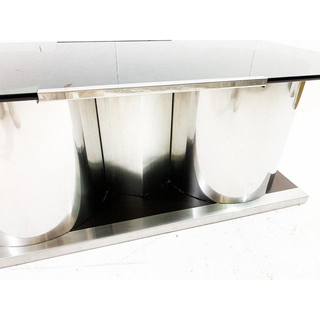 Mid-Century Modern chrome and smoked glass modular coffee table - Italy 1970s.