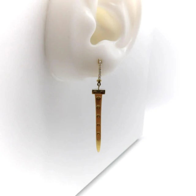 Mid 20th Century Circa 1990's 18K Gold Roberto Coin Nail Pois Moi Chiodo Earrings with Diamonds - 2 Pieces For Sale - Image 5 of 8