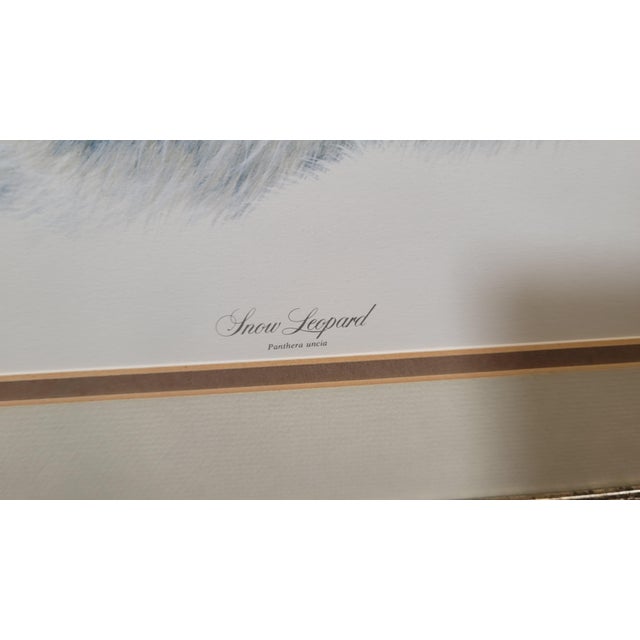 Illustration Charles Frace Signed Limited Edition Snow Leopard Framed Museum Glass For Sale - Image 3 of 7
