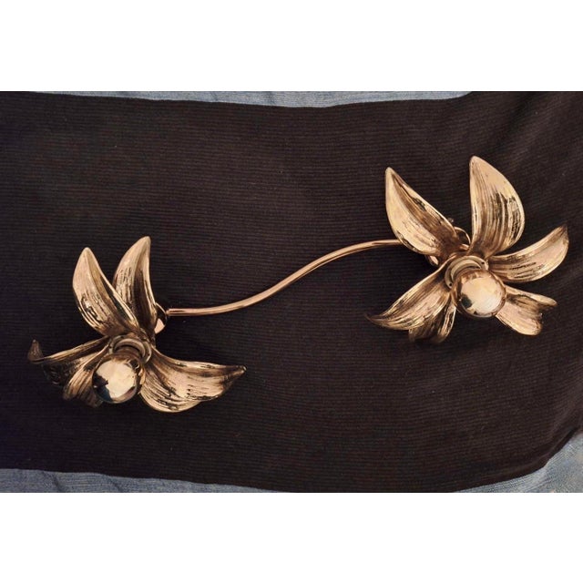 Mid-Century Modern Brass Double Wall Light, 1970s For Sale - Image 3 of 15