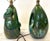 Ceramic Mid Century Modern Royal Haeger Style Green-Blue Drip Glaze Ceramic Lamps- A Pair For Sale - Image 7 of 12