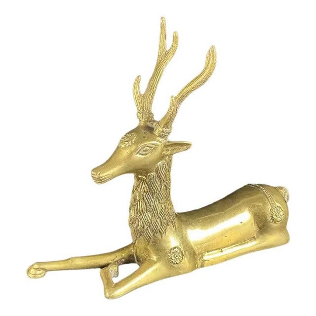 Hollywood Regency Brass Deer, Spain, 1960s For Sale - Image 9 of 9
